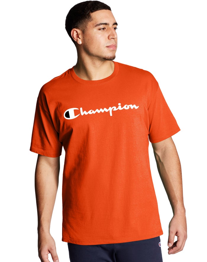 Camiseta Champion Hombre - Classic Jersey Script Logo ( Naranjas ) 2370651-DP